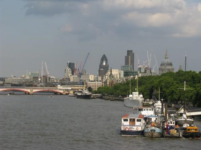 Boats on River Thames in London